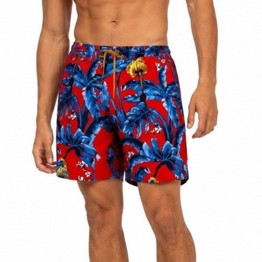Billabong Sundays Pro Tropical Floral Board Shorts Red Blue Surf Trunks Size 40